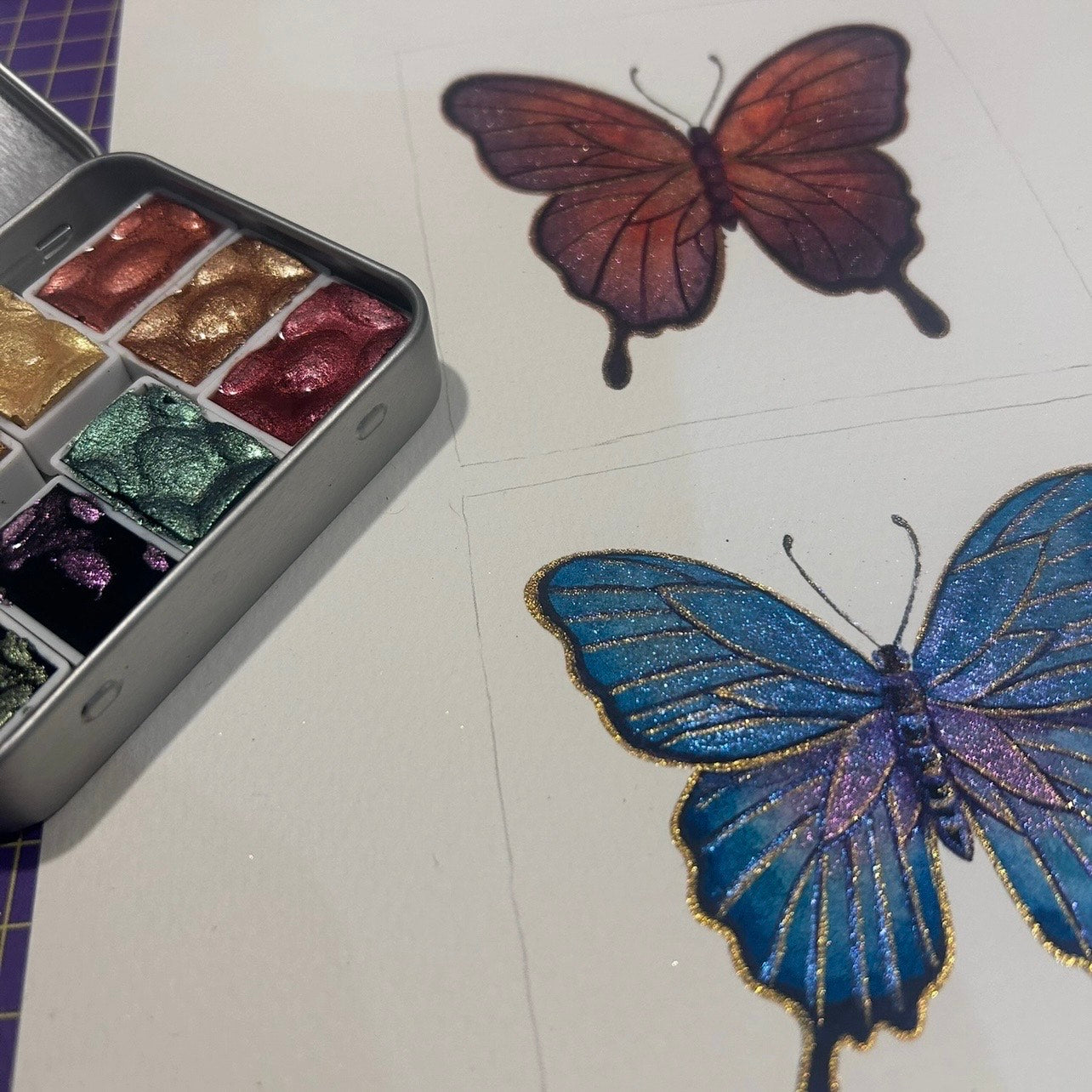 Metallic & Iridescent Watercolour - Animals & Bugs 🦋 - 30th May