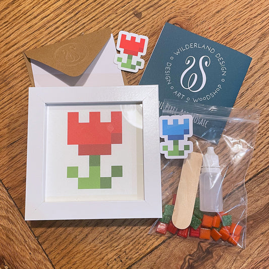 Pixel Art Mosaic Mini Kit - Red Tulip