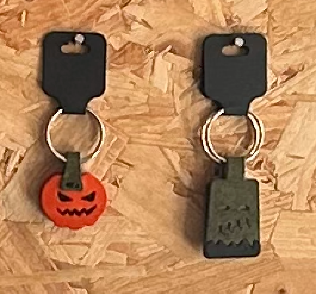 Halloween Leather Key Chain - Pumpkin
