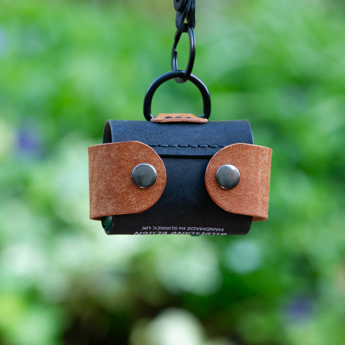 Leather dog poop-bag holder