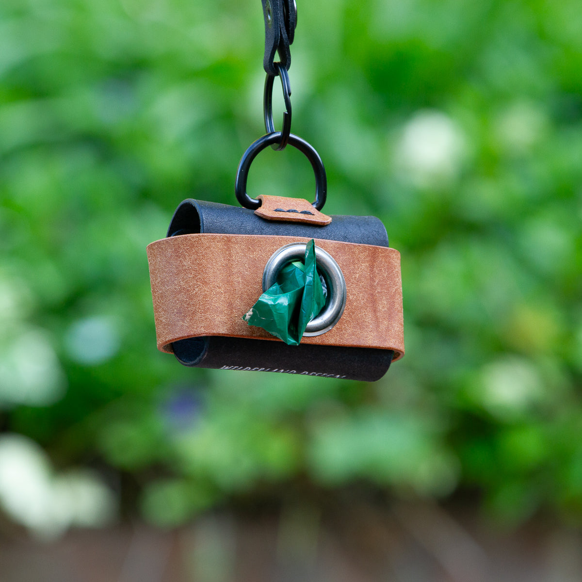 Leather dog poop-bag holder