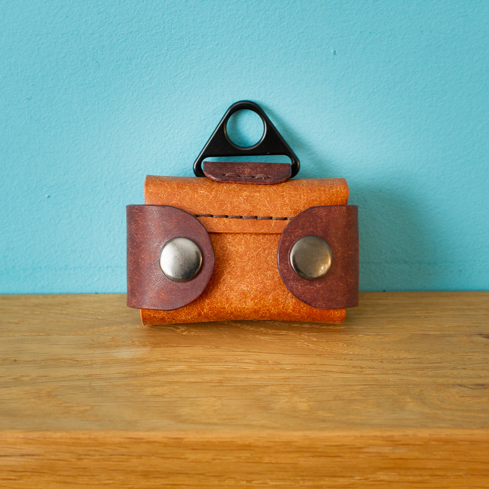 Leather dog poop-bag holder