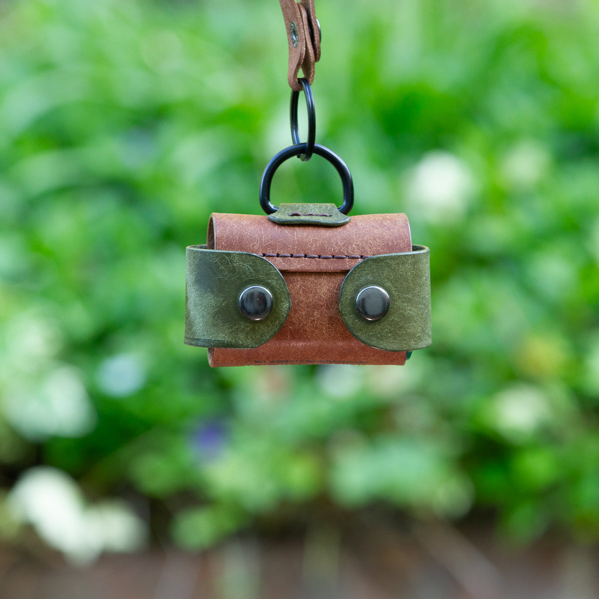 Leather dog poop-bag holder