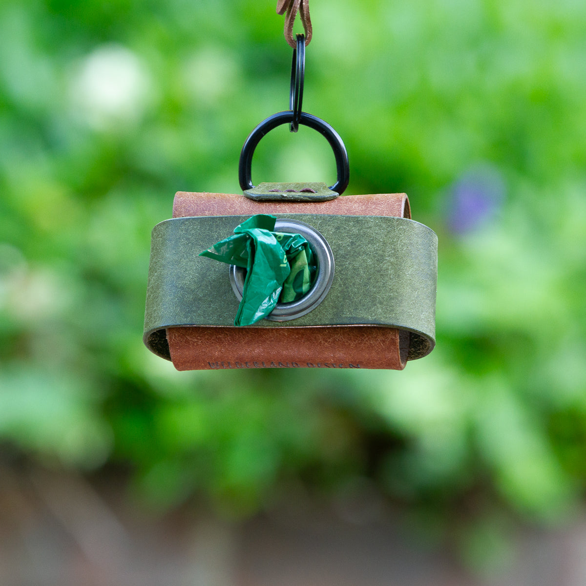 Leather dog poop-bag holder