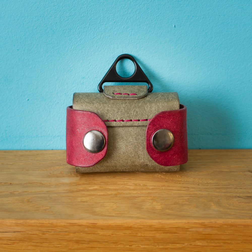 Leather dog poop-bag holder