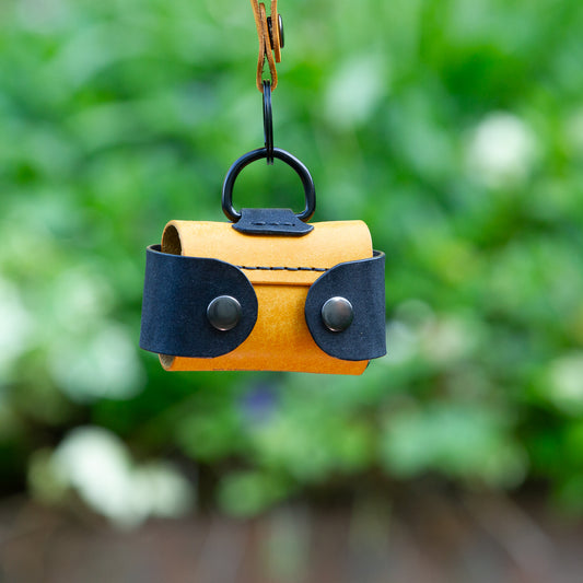 Leather dog poop-bag holder