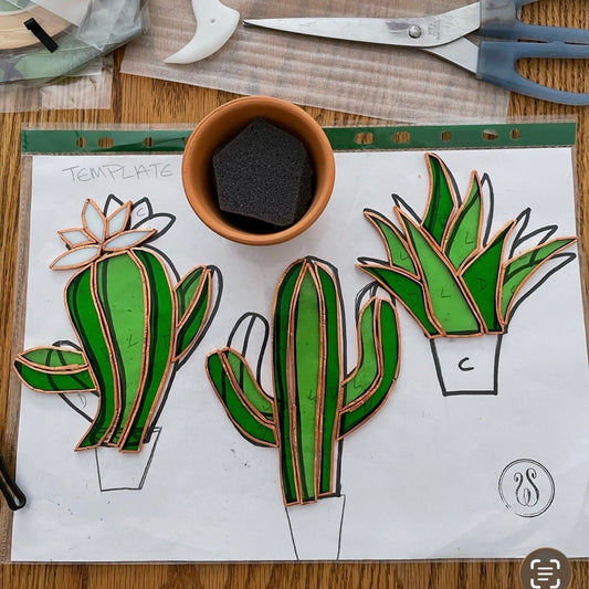 Cactus and Plant Pot Stained Glass Workshop - 23rd May