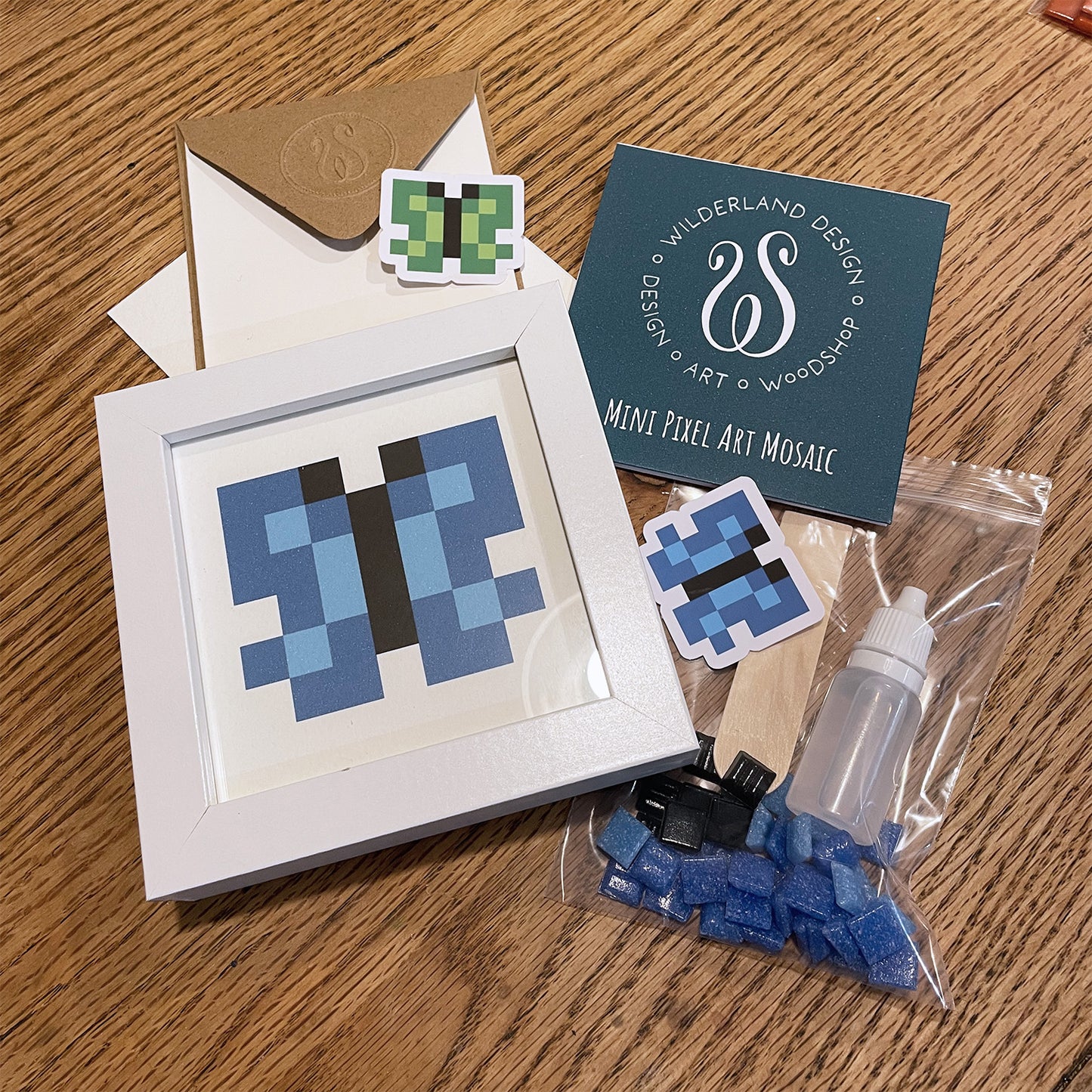 Pixel Art Mosaic Mini Kit - Blue Butterfly