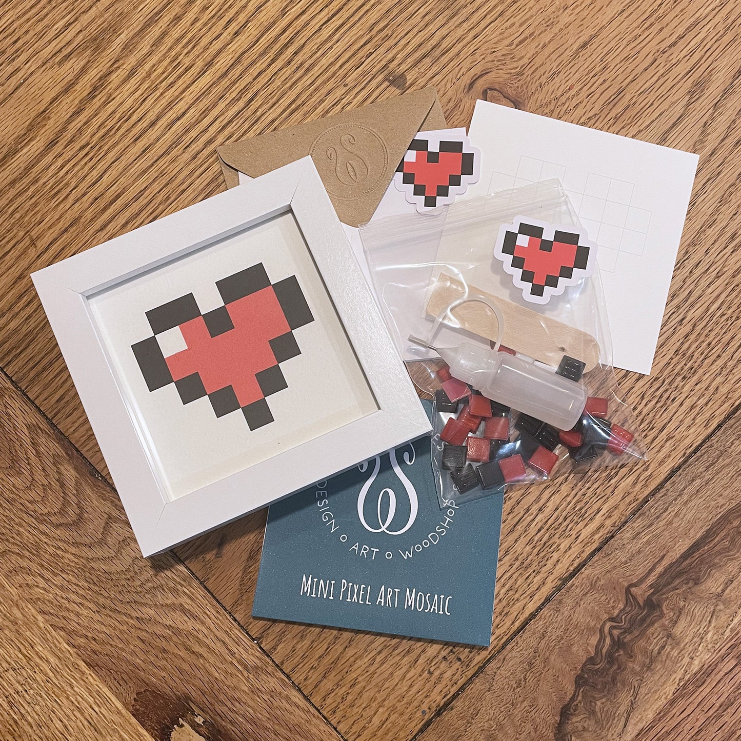 Pixel Art Mosaic Mini Kit - Red Heart