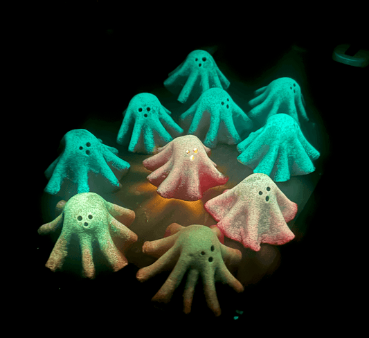 Handmade Clay Glow in the Dark Ghost Tea-light Holders